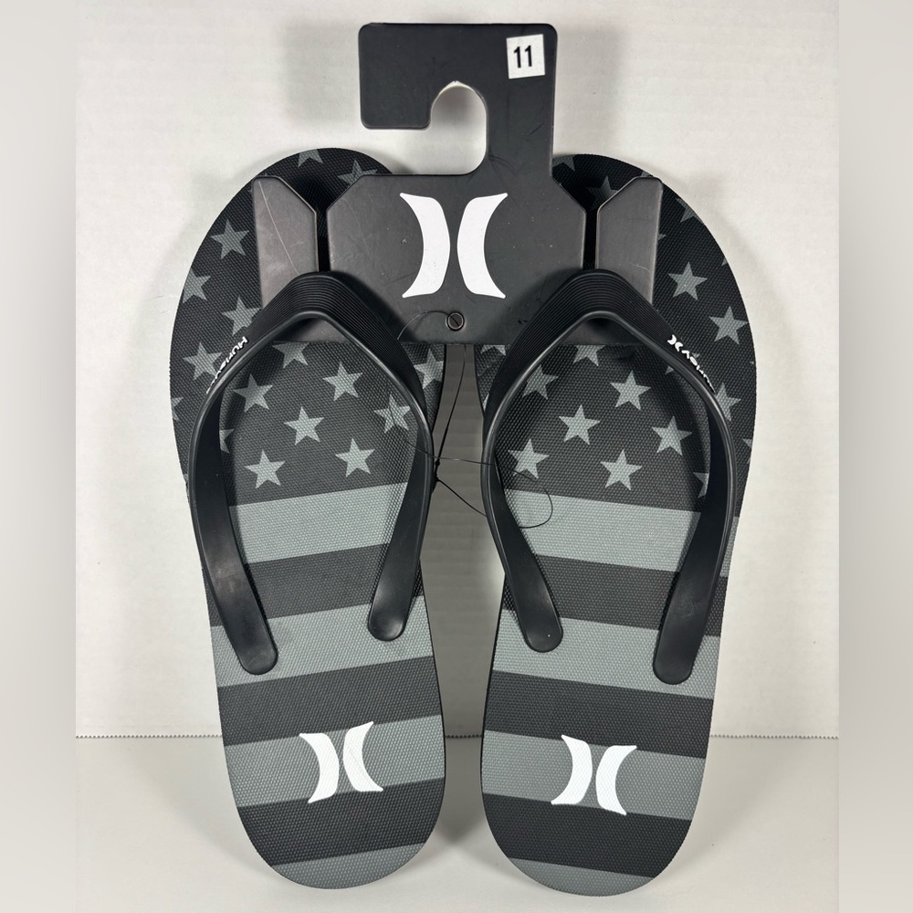 Hurley Monochrome Star Flip Flops